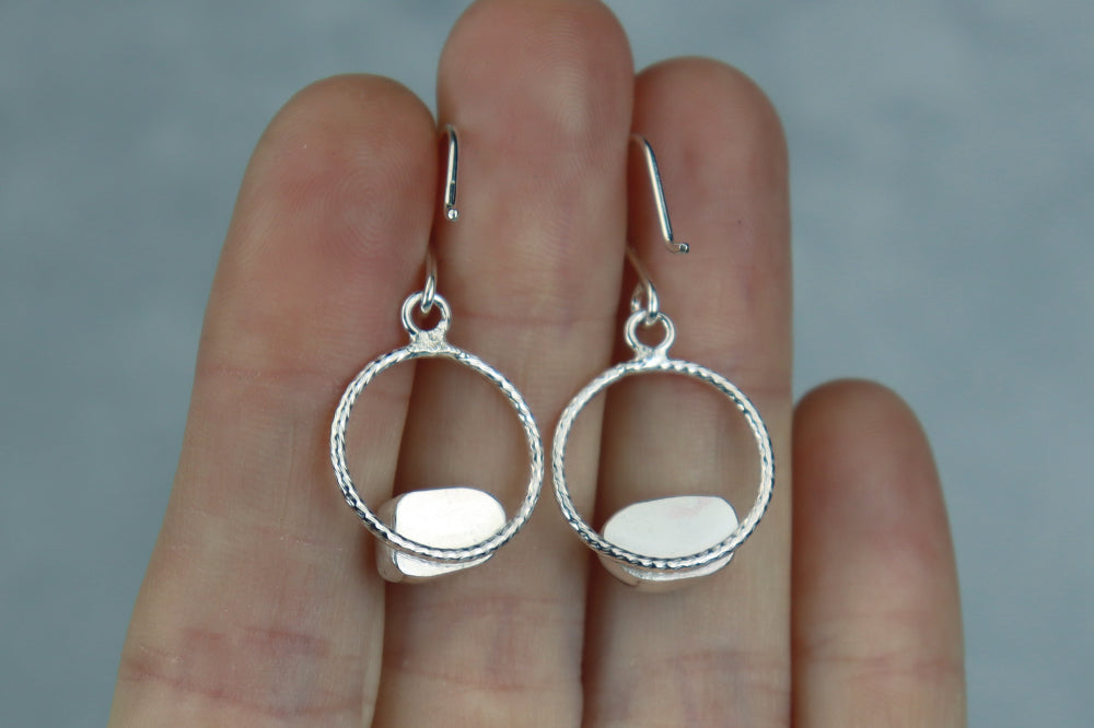 Welsh Sea Glass Geometric Earrings