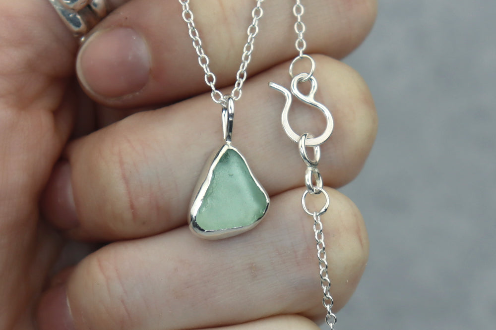Welsh Sea Glass Silver Necklace