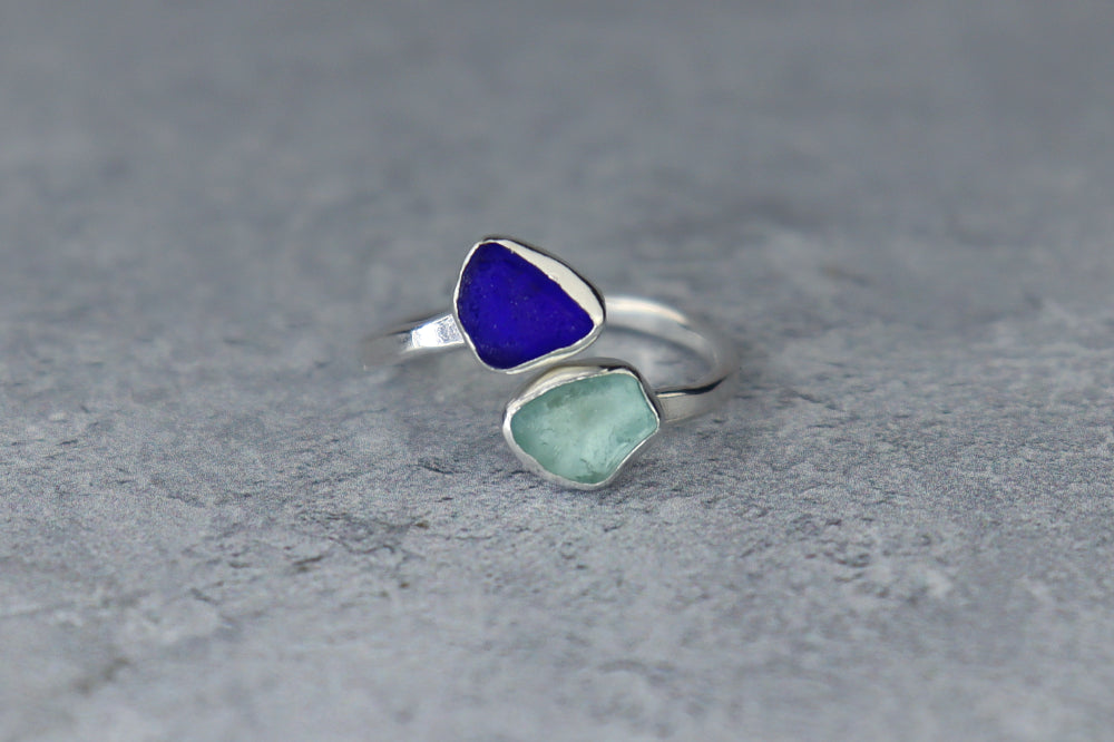 UK Size Q Welsh Sea Glass Ring