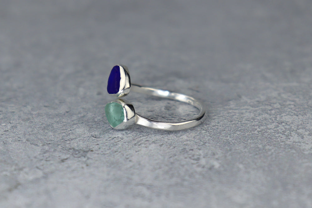 UK Size Q Welsh Sea Glass Ring
