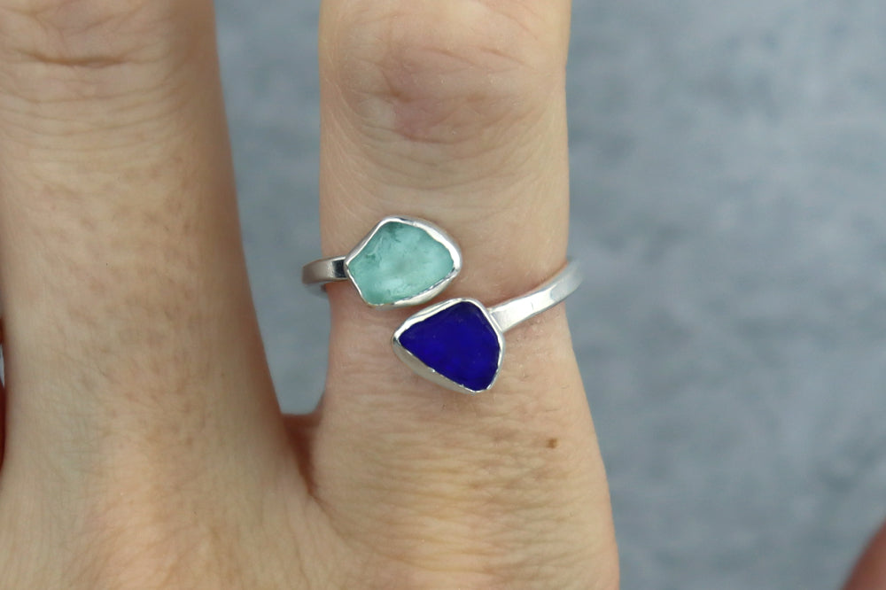 UK Size Q Welsh Sea Glass Ring