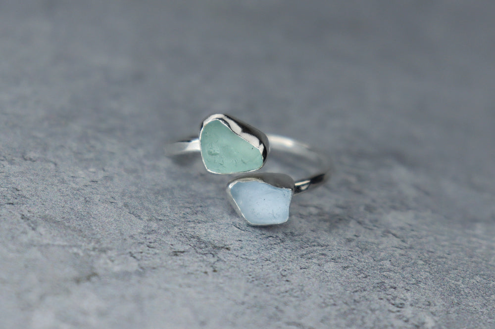 UK Size W Welsh Sea Glass Ring