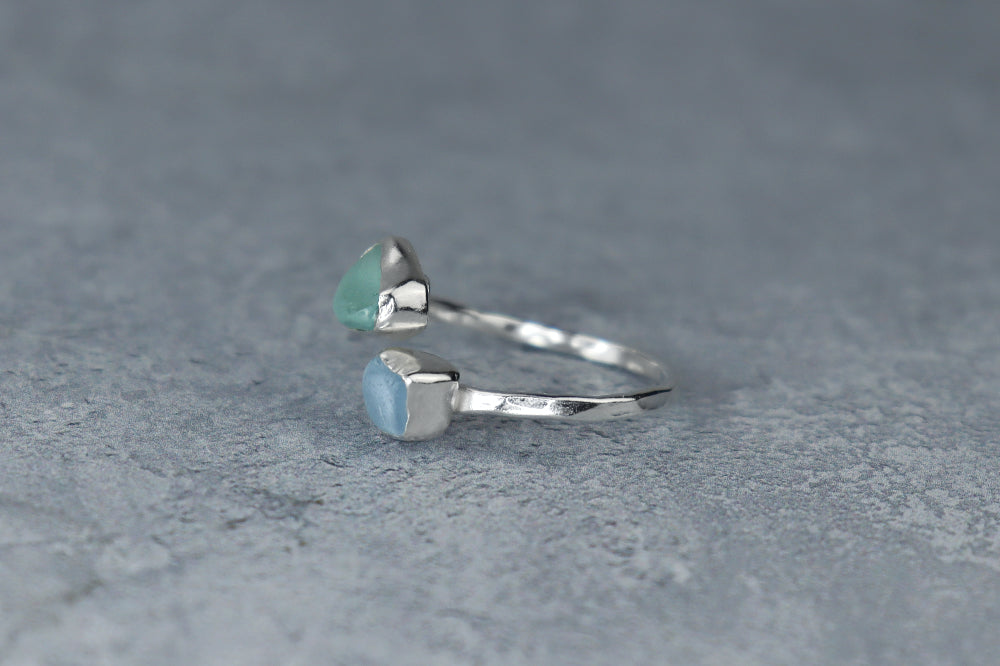 UK Size W Welsh Sea Glass Ring