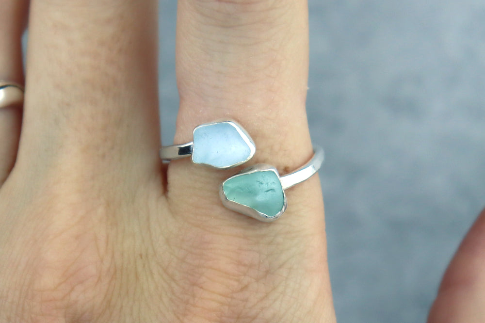 UK Size W Welsh Sea Glass Ring