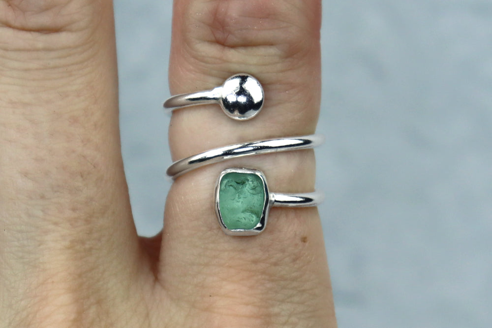 UK Size M/N Welsh Sea Glass Ring