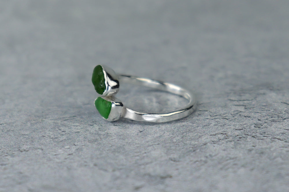 UK Size L Welsh Sea Glass Ring