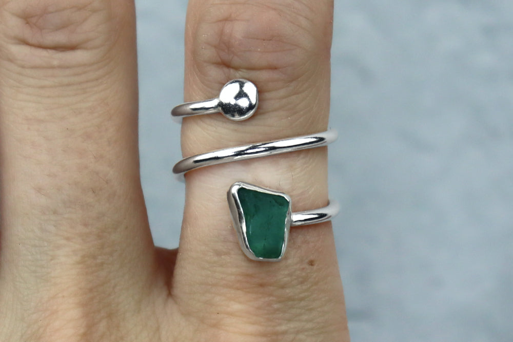 UK Size O/P Welsh Sea Glass Ring