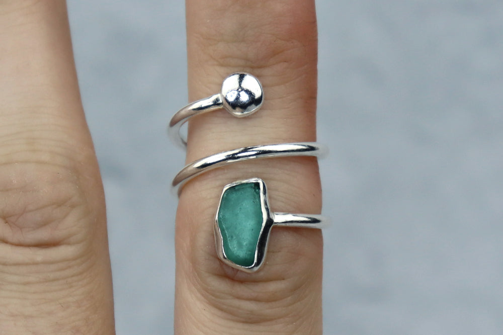 UK Size M/N Welsh Sea Glass Ring