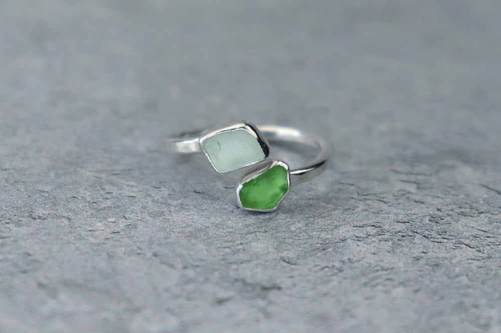 UK Size Q Welsh Sea Glass Ring