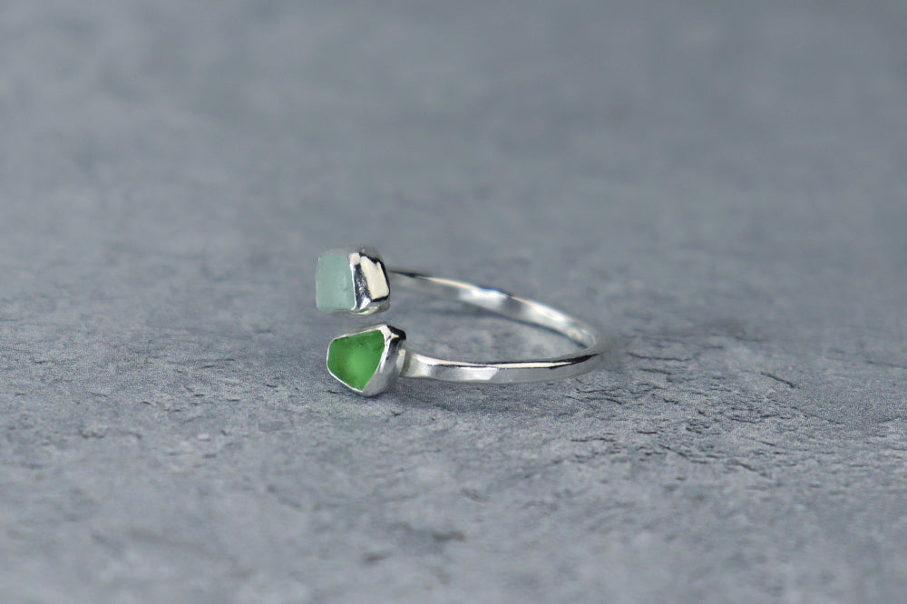 UK Size Q Welsh Sea Glass Ring