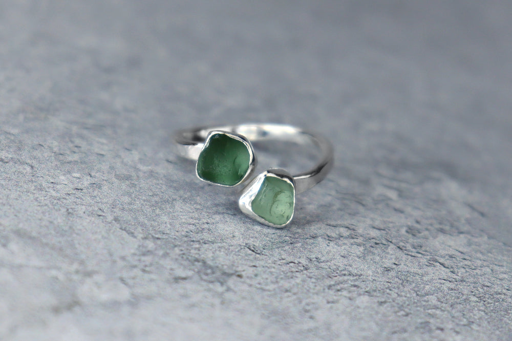 UK Size K/L Welsh Sea Glass Ring