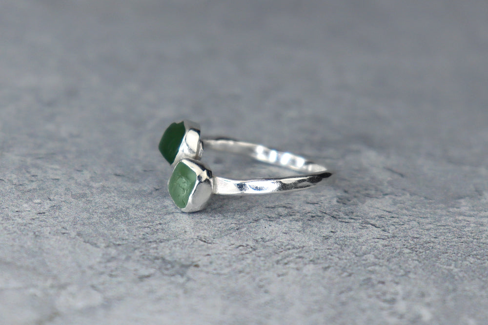 UK Size K/L Welsh Sea Glass Ring