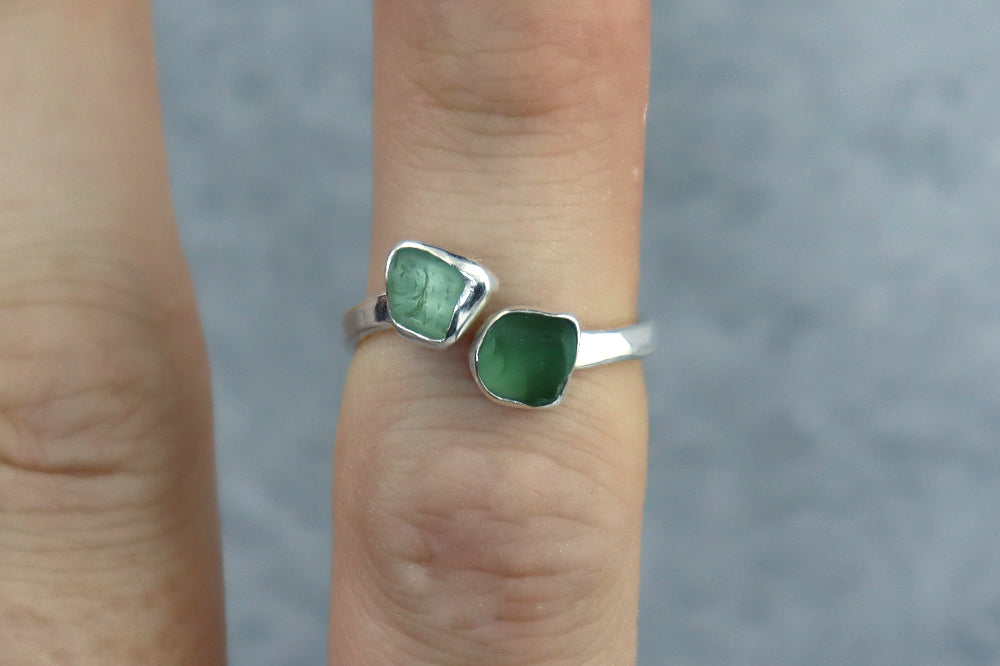 UK Size K/L Welsh Sea Glass Ring