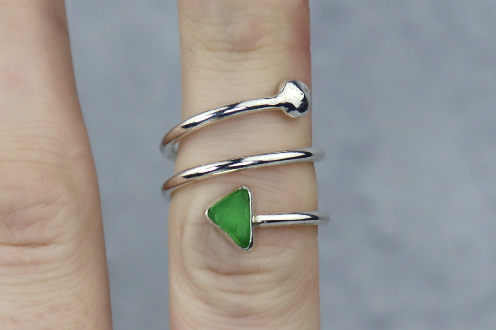 UK Size K/L Welsh Sea Glass Ring