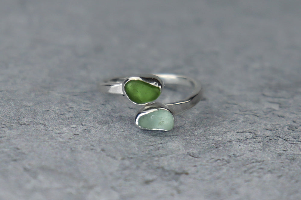 UK Size K/L Welsh Sea Glass Ring