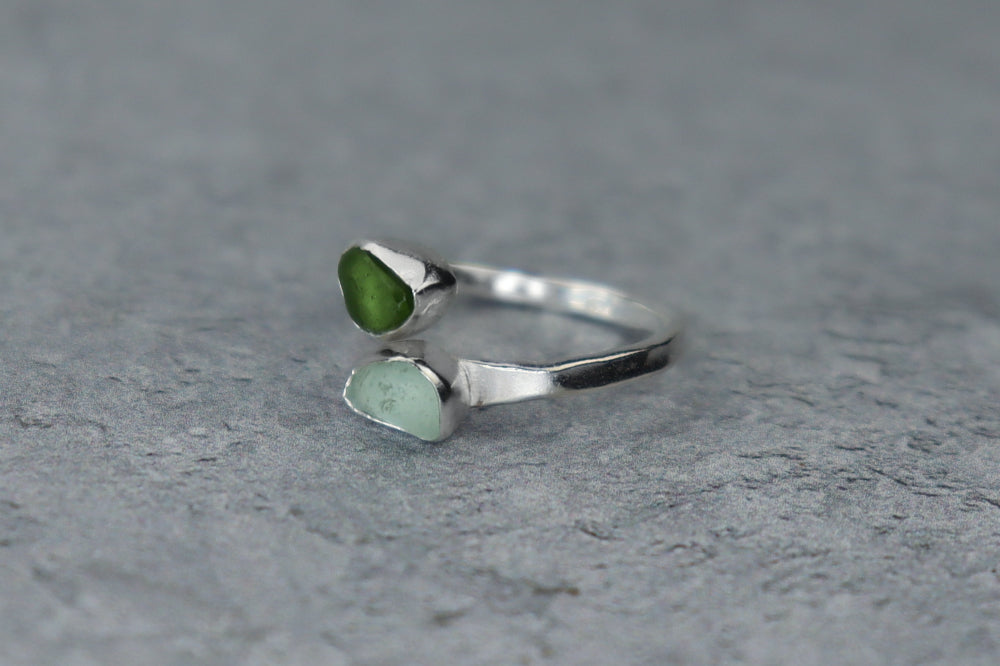 UK Size K/L Welsh Sea Glass Ring