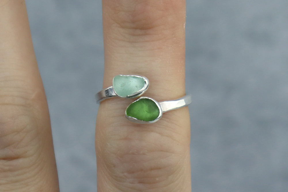 UK Size K/L Welsh Sea Glass Ring
