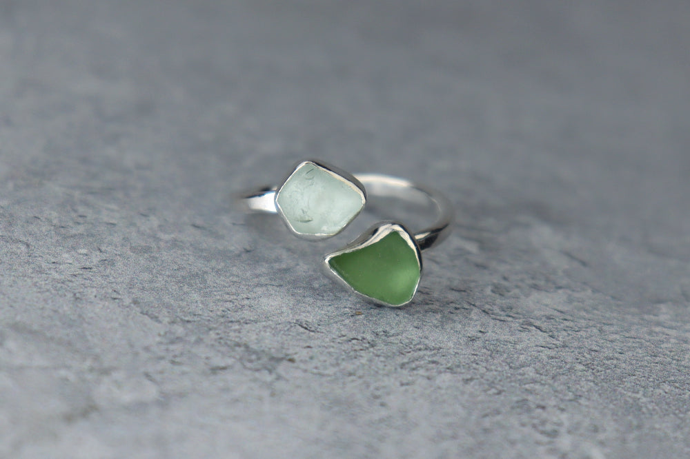 UK Size Q Welsh Sea Glass Ring