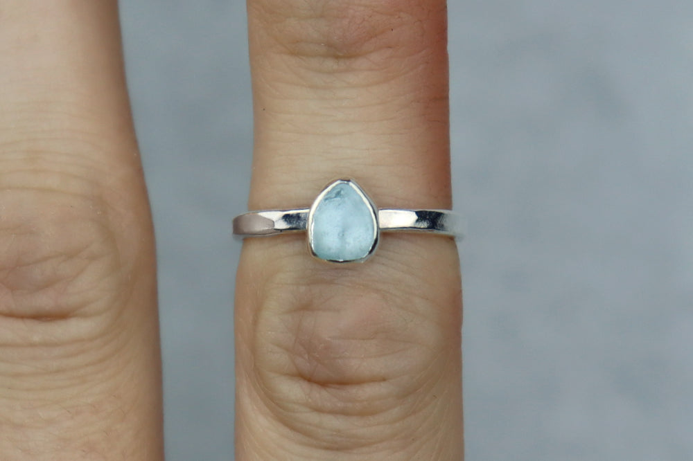 UK Size L/M Welsh Sea Glass Ring