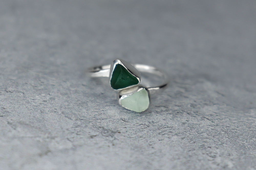 UK Size T/U Welsh Sea Glass Ring