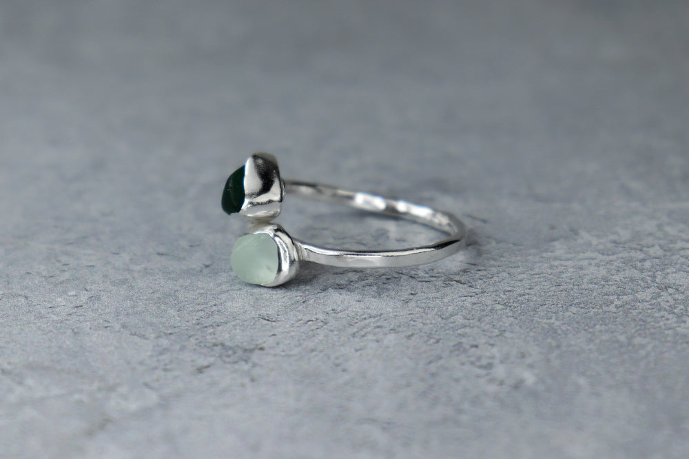 UK Size T/U Welsh Sea Glass Ring