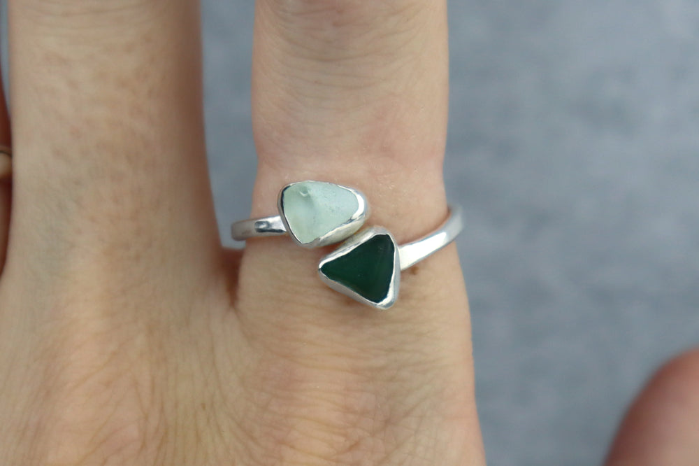 UK Size T/U Welsh Sea Glass Ring