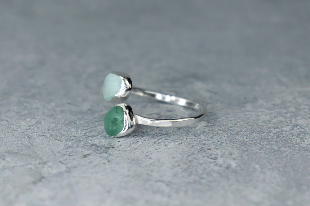 UK Size Q/R Welsh Sea Glass Ring