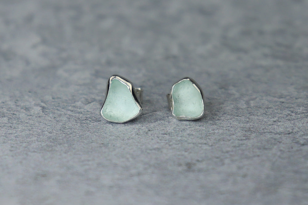Welsh Sea Glass Stud Earrings