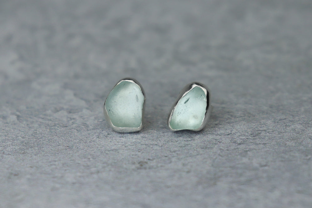 Welsh Sea Glass Stud Earrings