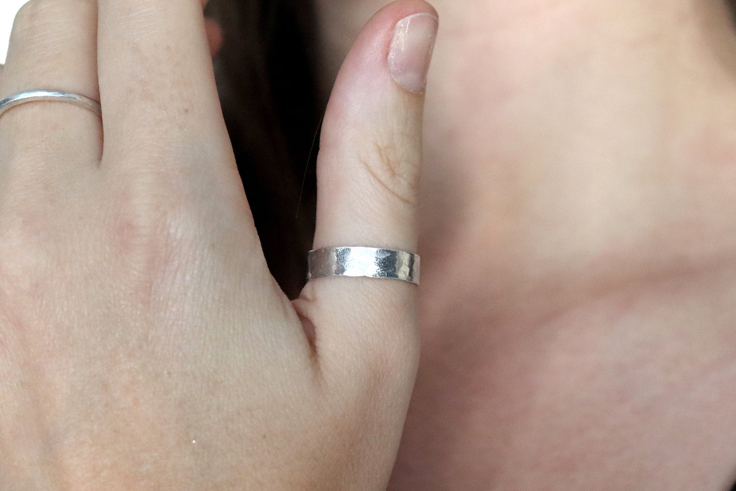 5mm Hammered Sterling Silver Band