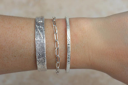 Textured Sterling Silver Bracelet