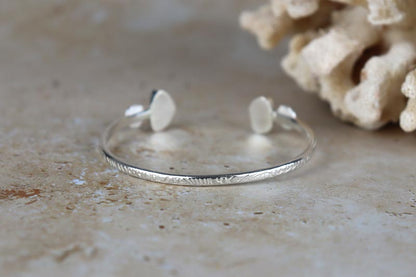 Welsh Sea Pottery Textured Sterling Silver Cuff