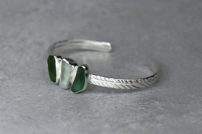 Welsh Sea Glass Sterling Silver Cuff
