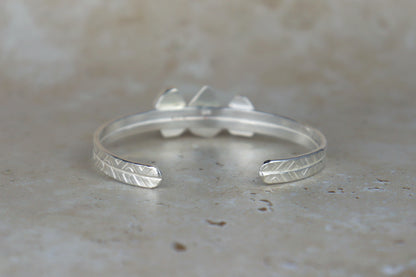 Welsh Sea Glass Textured Sterling Silver Cuff