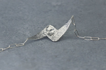 Welsh Sea Glass Reticulated Sterling Silver Cuff