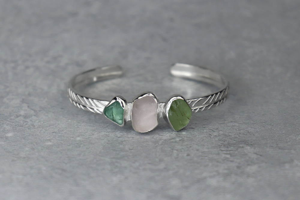Welsh Sea Glass Sterling Silver Cuff