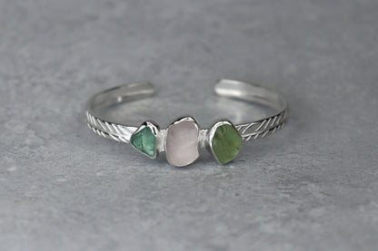 Welsh Sea Glass Sterling Silver Cuff