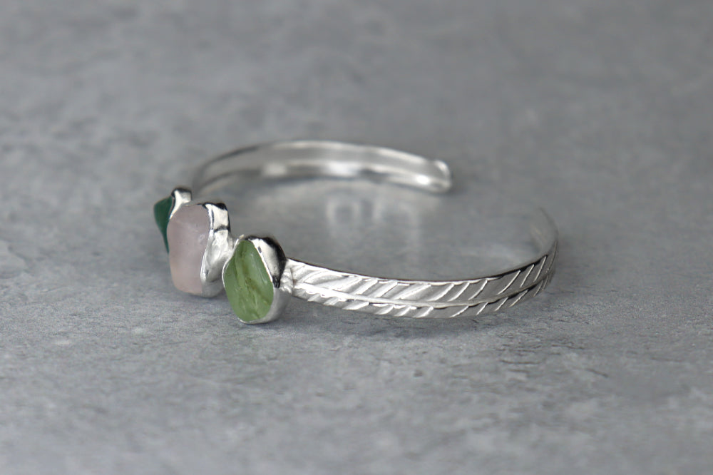 Welsh Sea Glass Sterling Silver Cuff