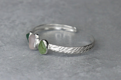 Welsh Sea Glass Sterling Silver Cuff