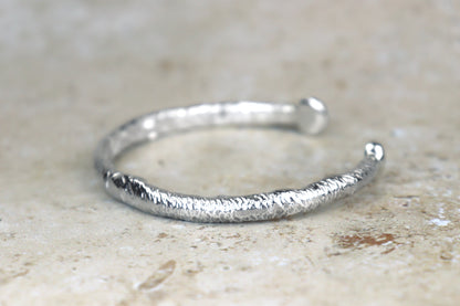 Reticulated Heavy Sterling Silver Bracelet
