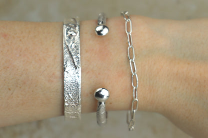 Reticulated Heavy Sterling Silver Bracelet