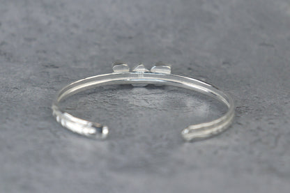 Welsh Sea Glass Textured Sterling Silver Cuff