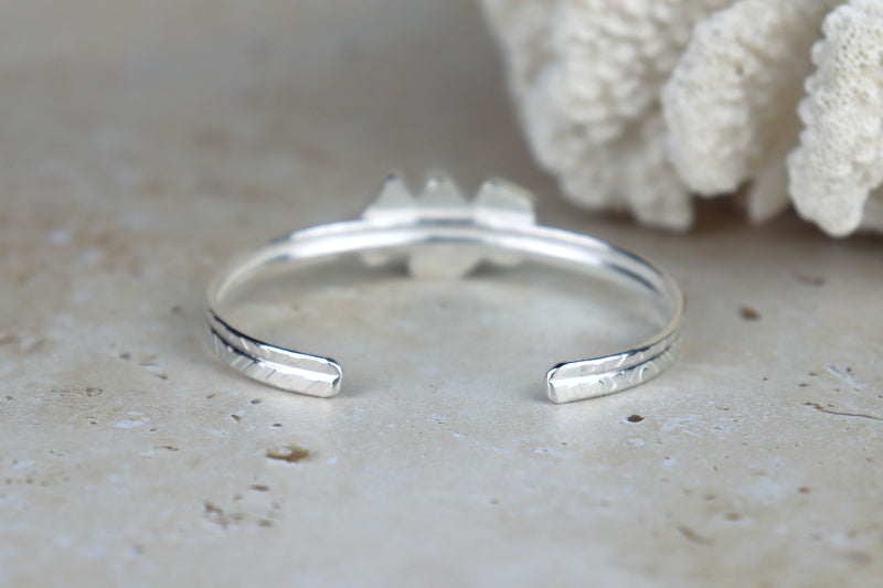 Welsh Sea Glass Textured Sterling Silver Cuff