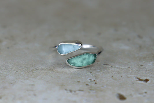 UK Size R Welsh Sea Glass Ring