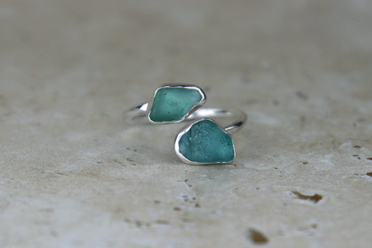 UK Size Q Welsh Sea Glass Ring