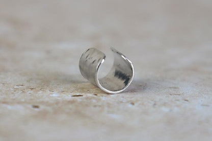 10mm Hammered Ear Cuff Sterling Silver