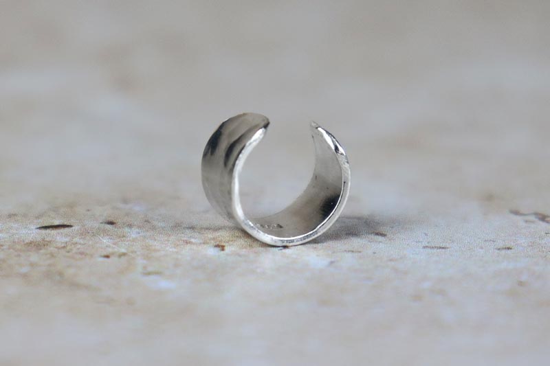5mm Hammered Ear Cuff Sterling Silver