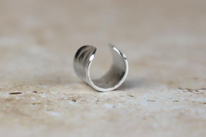 7mm Hammered Ear Cuff Sterling Silver
