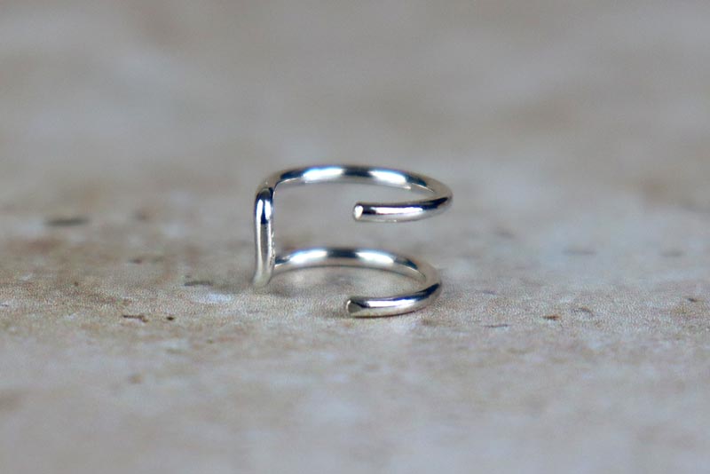 Double Bar Ear Cuff Sterling Silver