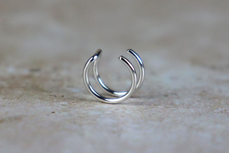 Double Bar Ear Cuff Sterling Silver